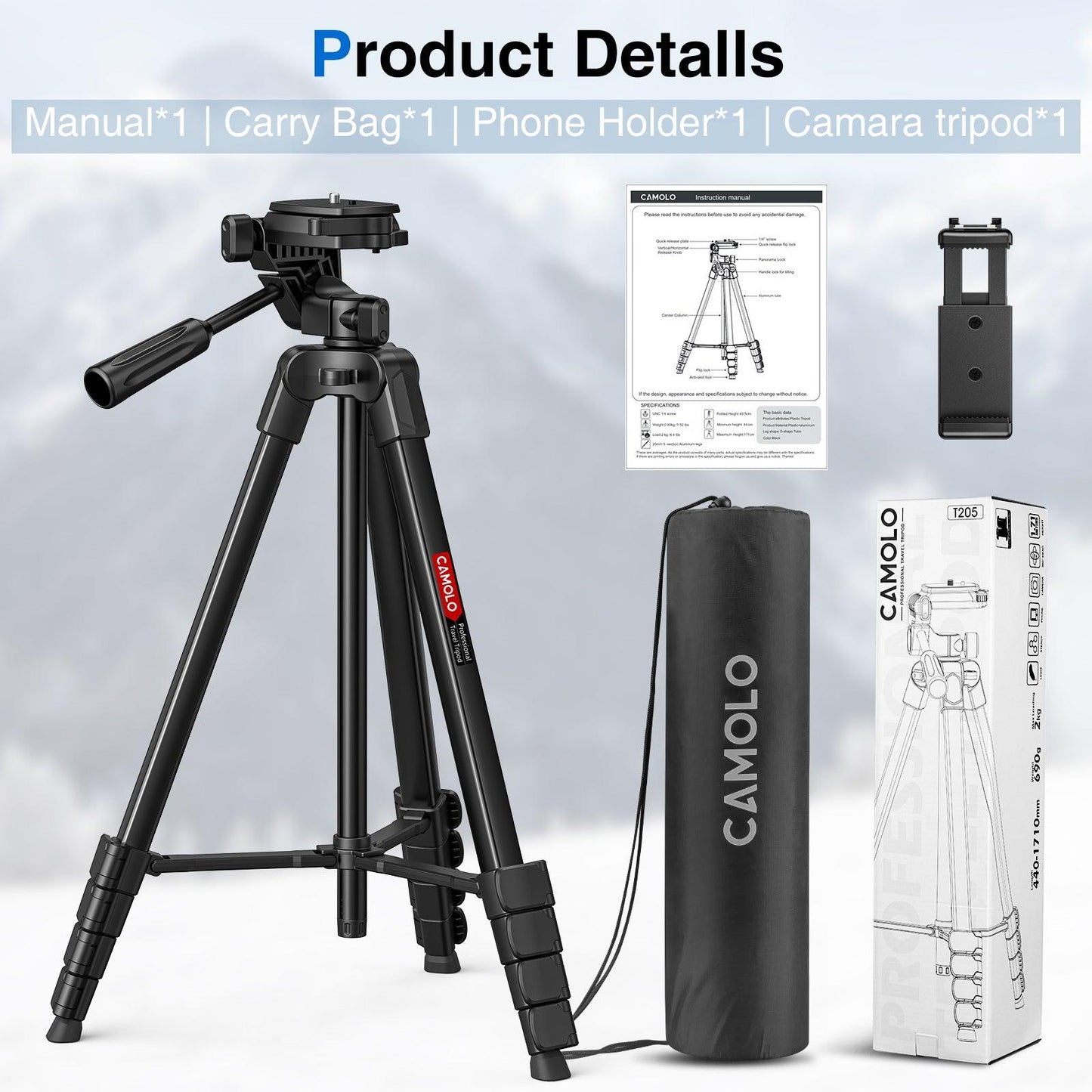 CAMOLO 205C Tripod Basic Entry Model