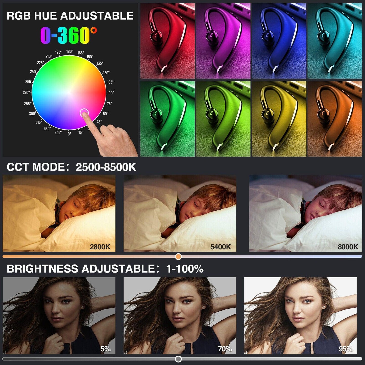 CAMOLO 206RGB Small Tube Light 28CM Bluetooth App Control