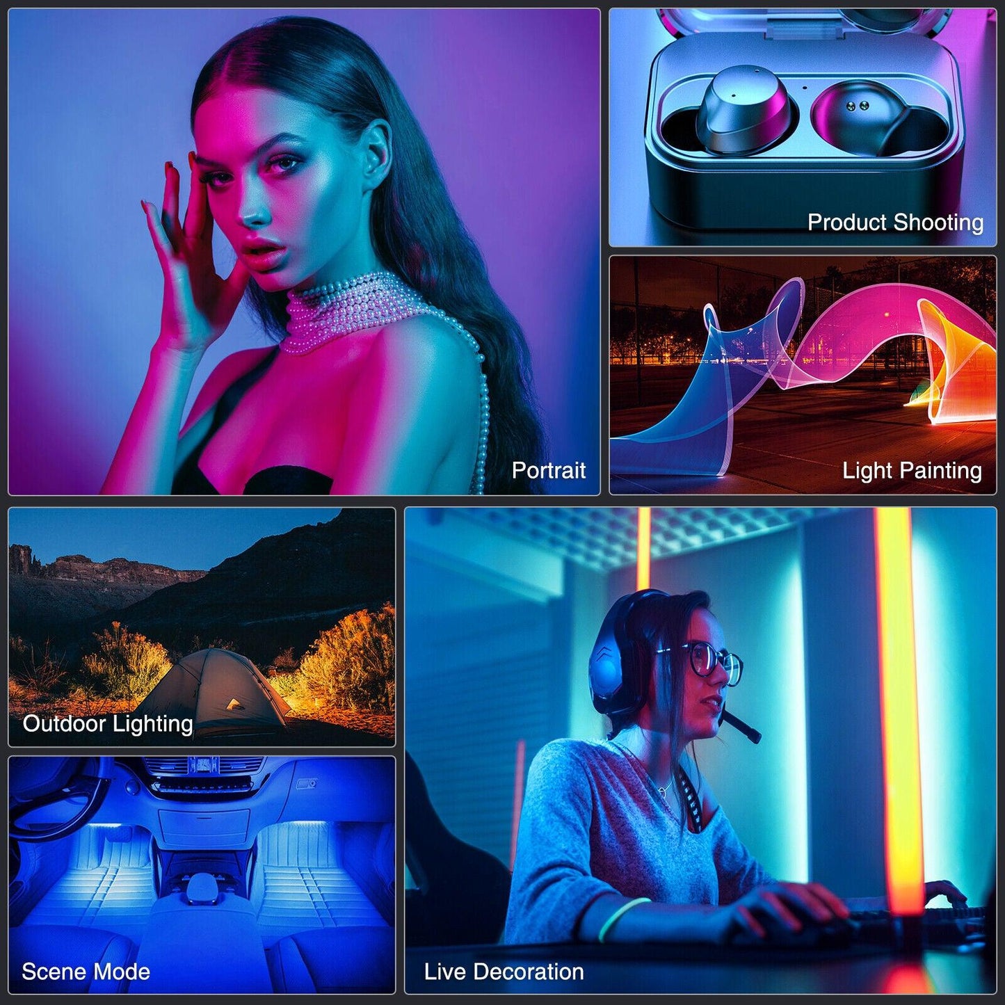 CAMOLO 206RGB Small Tube Light 28CM Bluetooth App Control