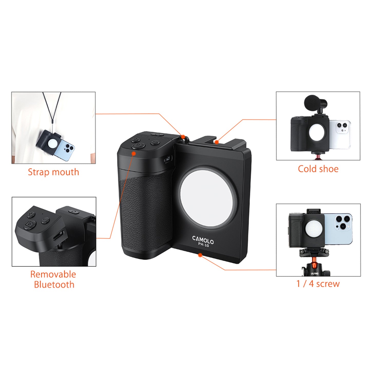 CAMOLO PH-10 Small Beauty Fill Light Bluetooth Photo Assistant