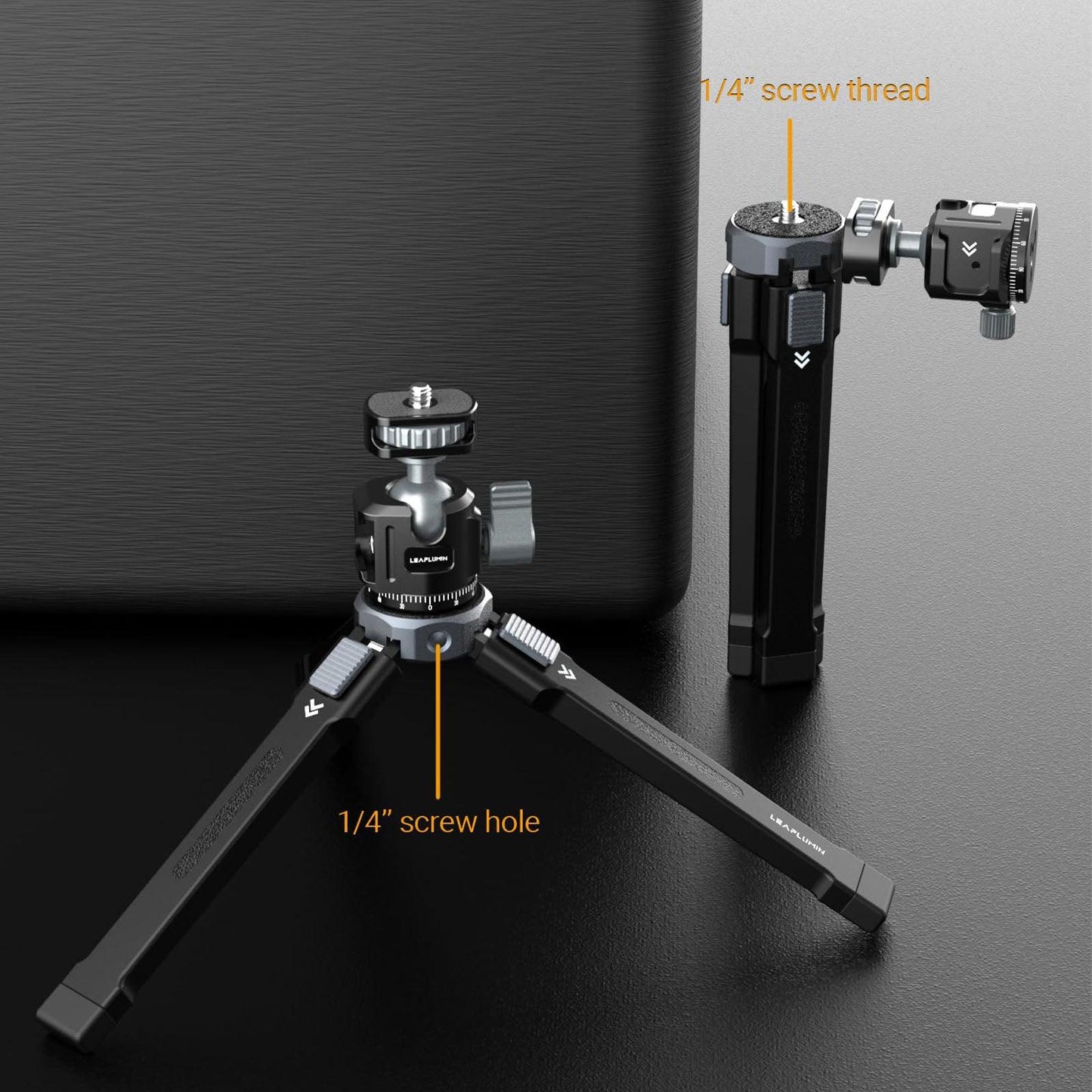 Mini Tripod Portable with 1/4" Thread Aluminum Alloy Compact Suitable Gimbal