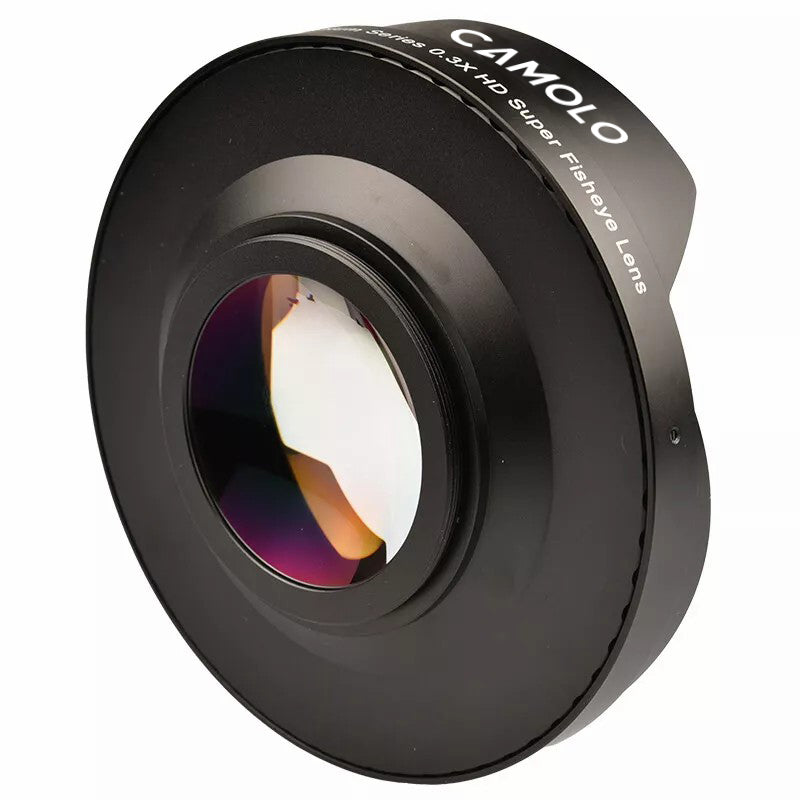 CAMOLO 0.3X Ultra Wide Angle Fisheye Lens Camcorder Recording Lens 52/58/62/67/72MM