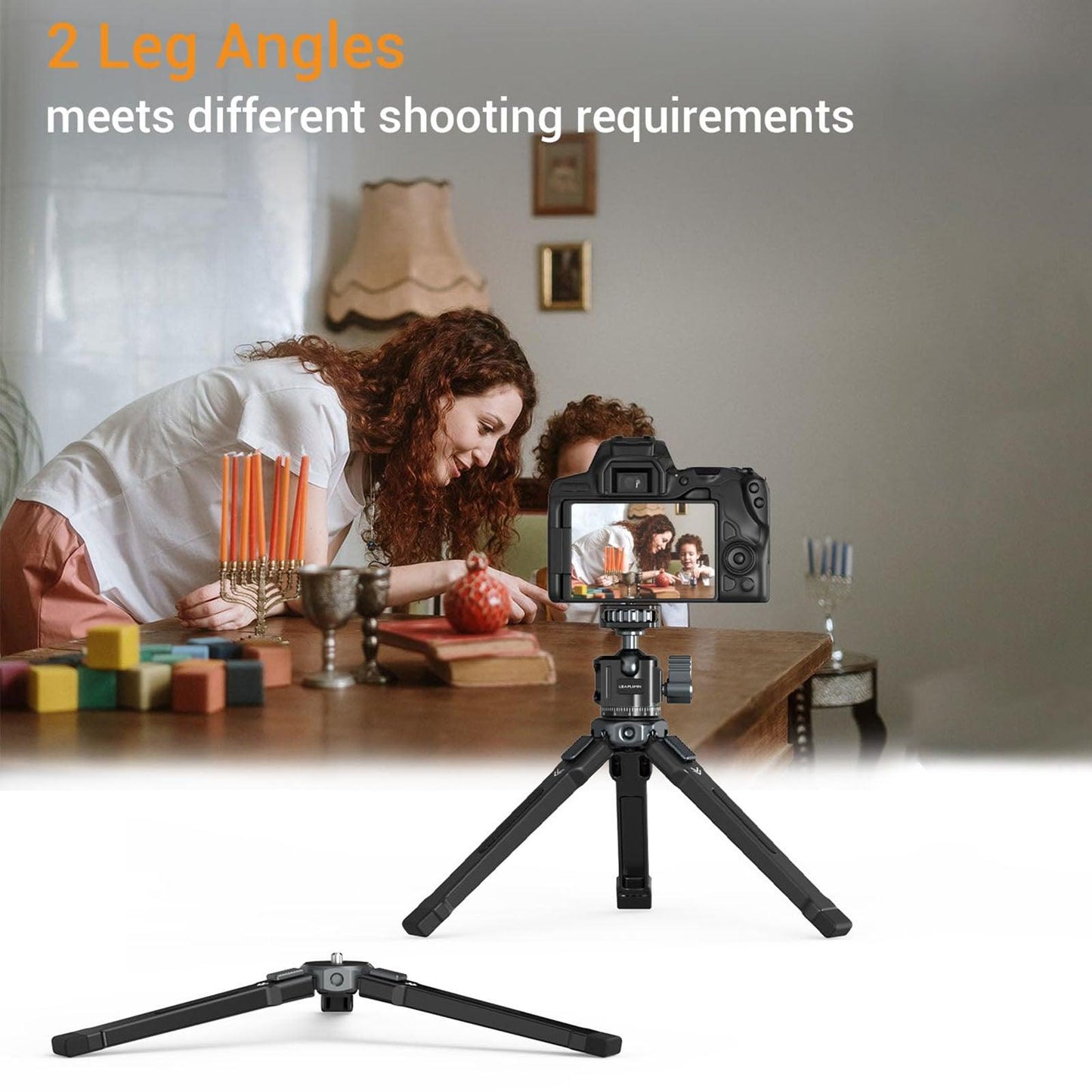 Mini Tripod Portable with 1/4" Thread Aluminum Alloy Compact Suitable Gimbal