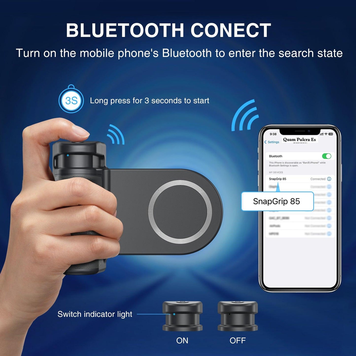 CAMOLA Smartphone Grip Magnetic Bracket with Wireless Remote Control for Shooting