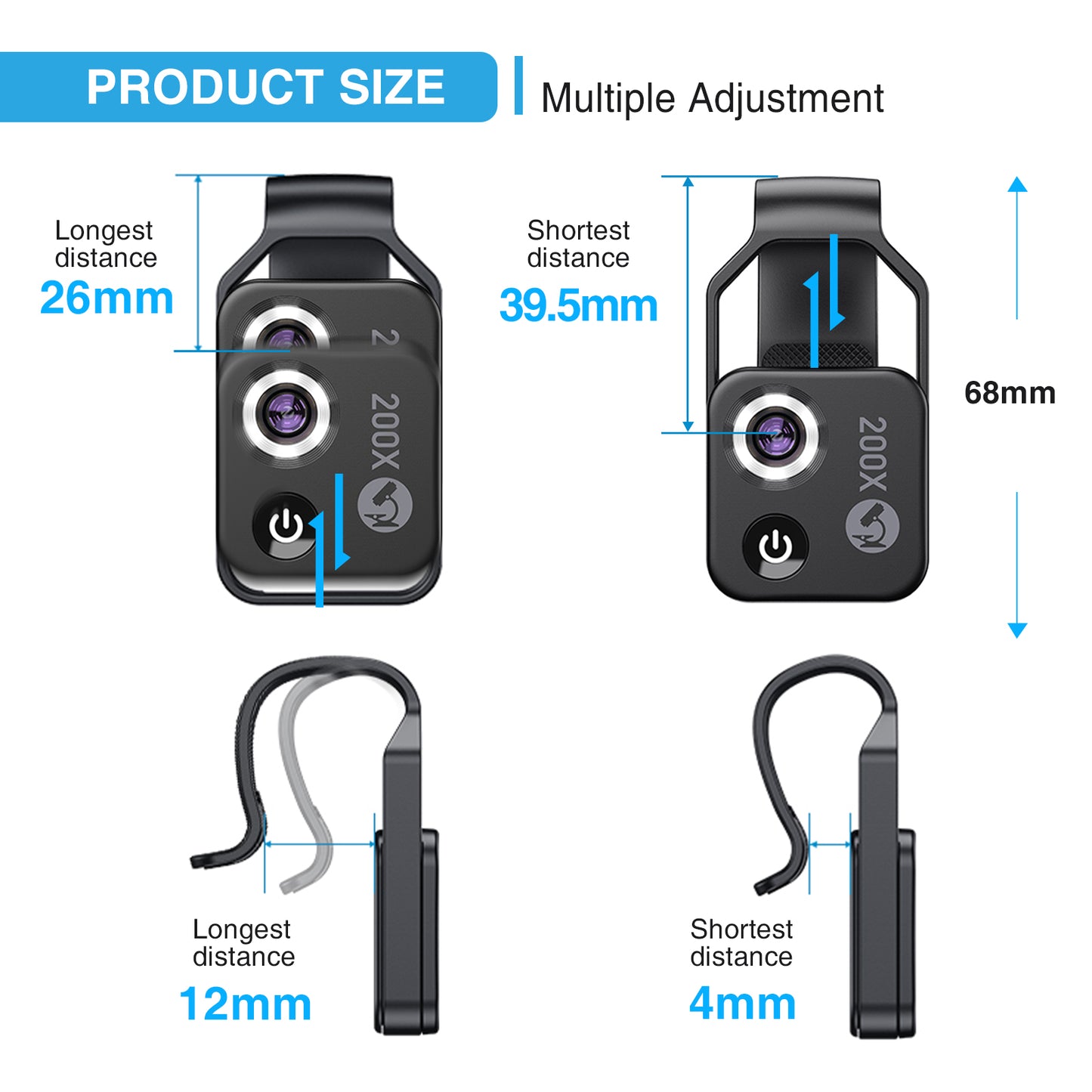 MS002 Mobile Phone 200X Microscope Magnifier