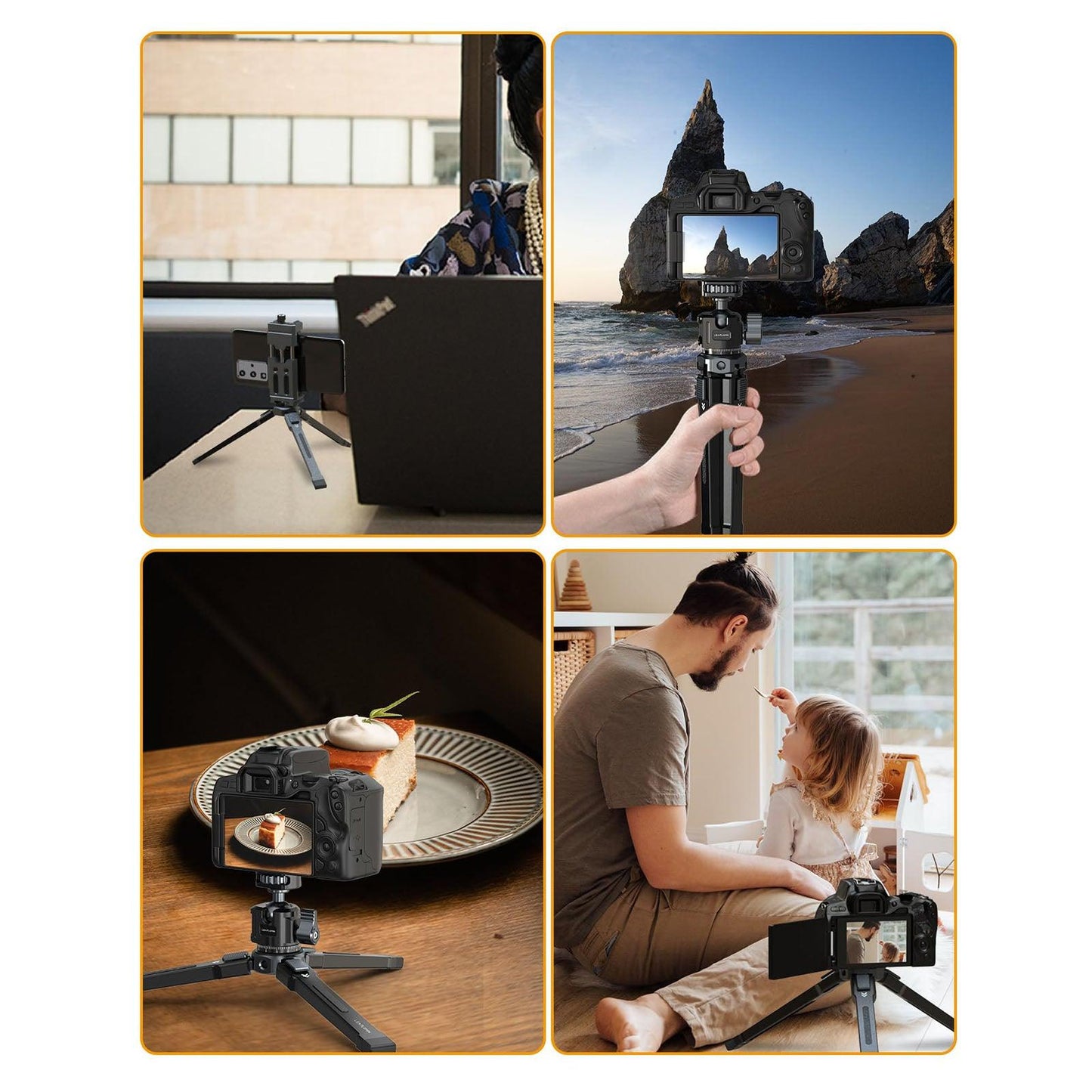Mini Tripod Portable with 1/4" Thread Aluminum Alloy Compact Suitable Gimbal