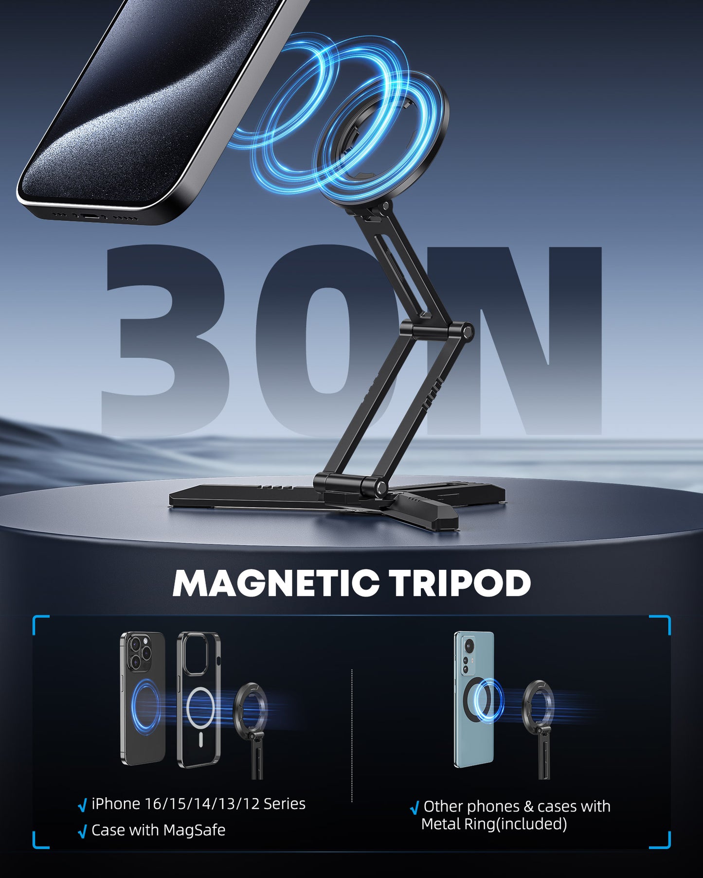 CAMOLO MG03 Pro Ultra-thin Magnetic Tri-fold Phone Holder