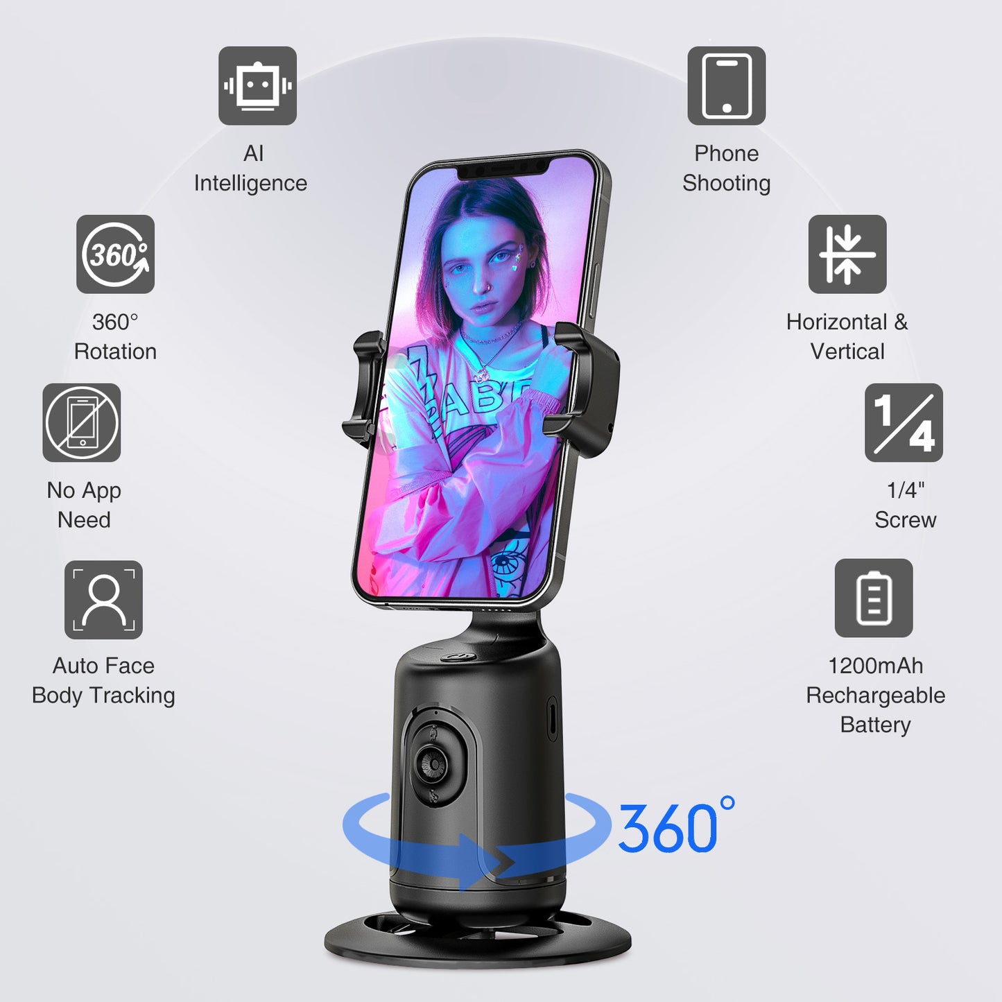 P02 PRO Intelligent 360° Tracking Gimbal Handheld Camera Stabilizer