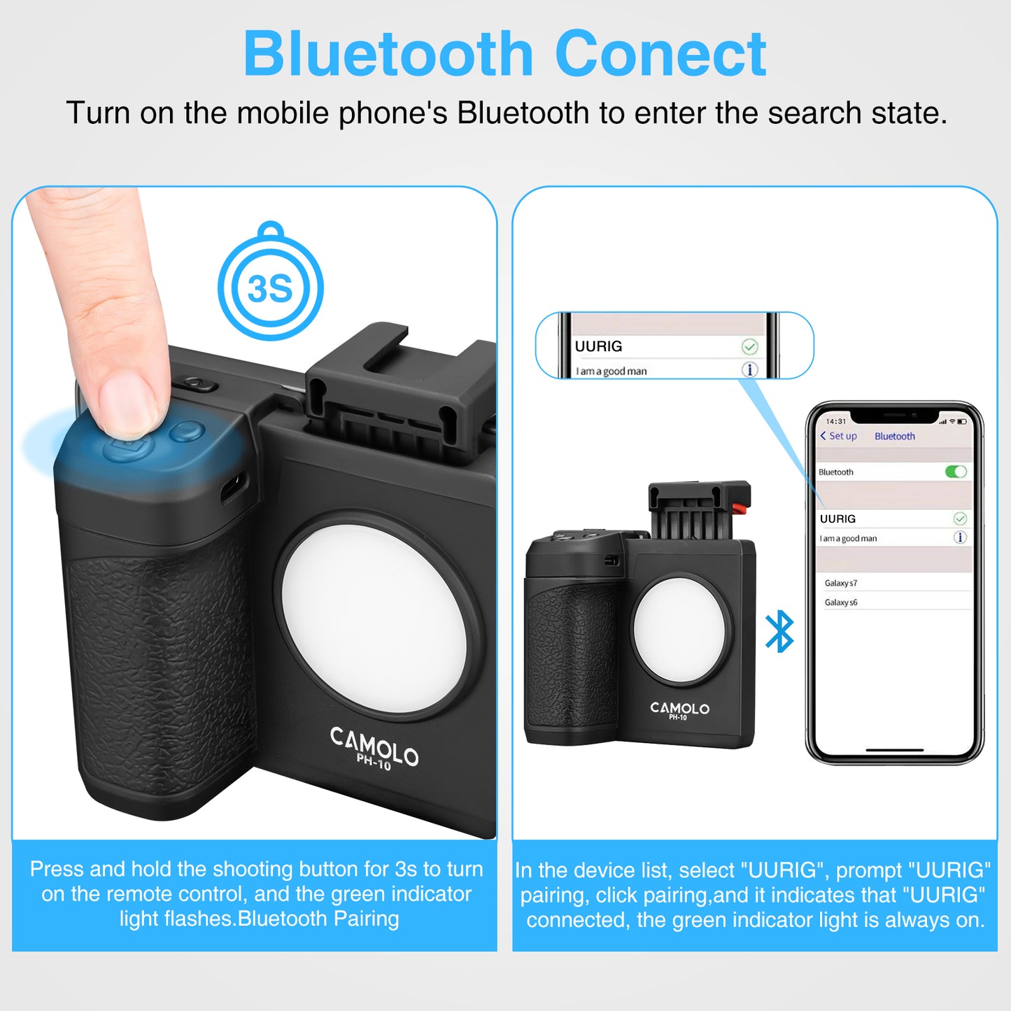 CAMOLO PH-10 Small Beauty Fill Light Bluetooth Photo Assistant