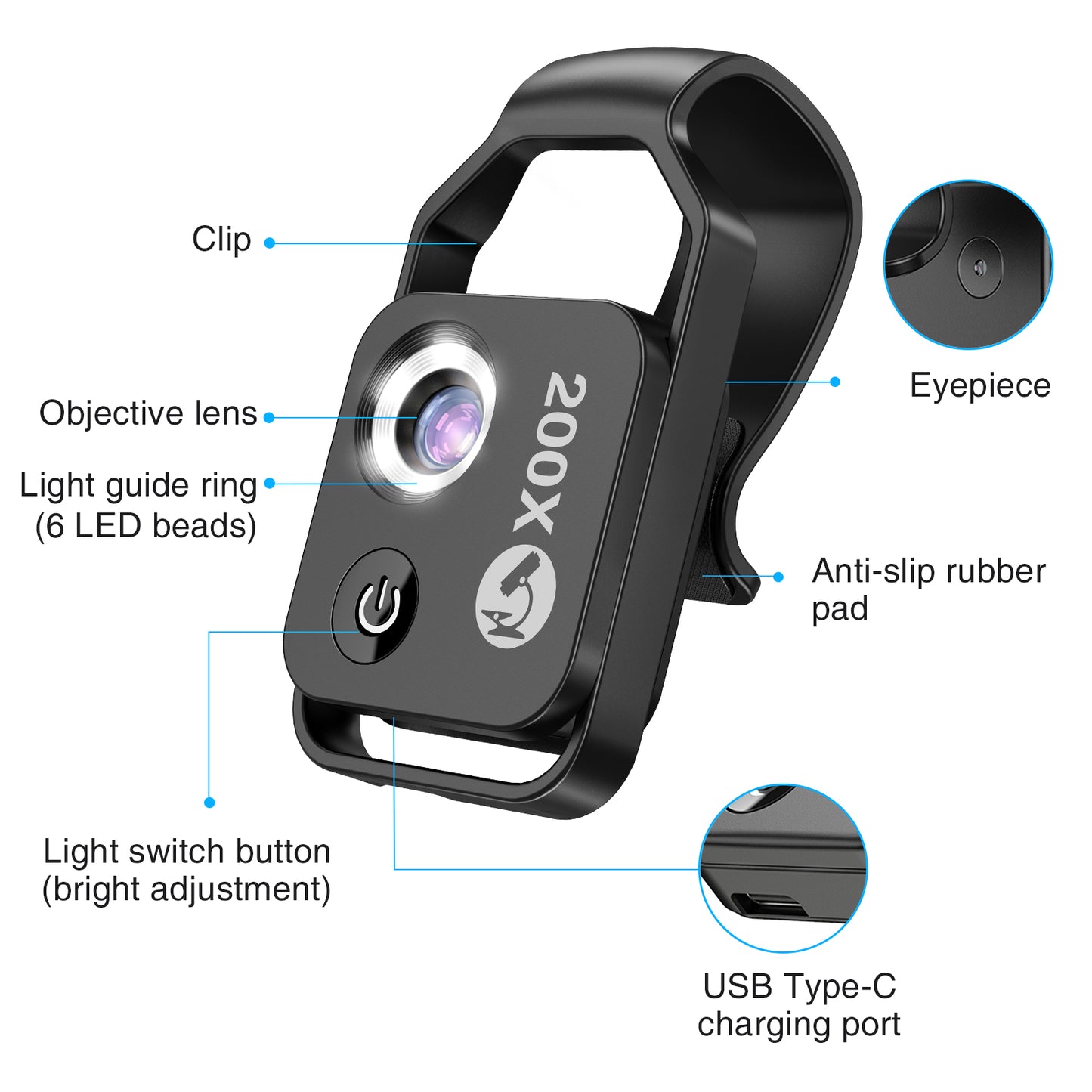 MS002 Mobile Phone 200X Microscope Magnifier