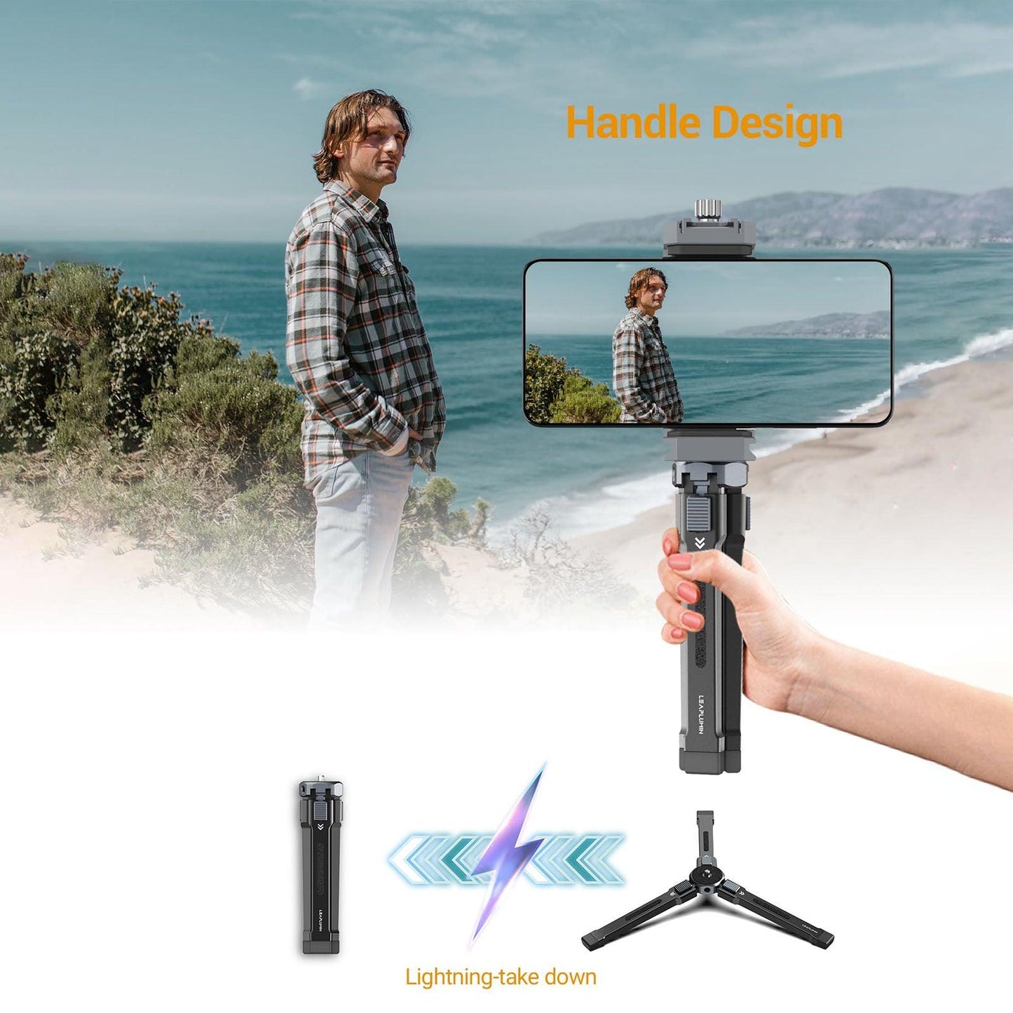Mini Tripod Portable with 1/4" Thread Aluminum Alloy Compact Suitable Gimbal