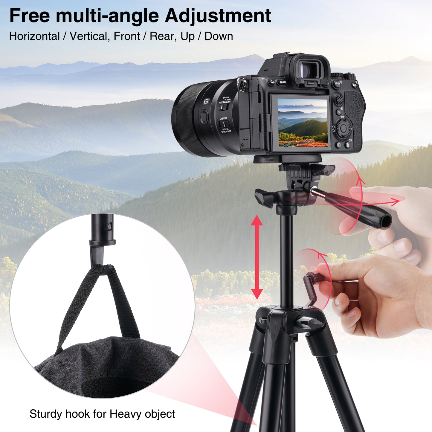 COMOLO Vlogging Kit3 Smartphone Vlog Camera Tripod with LED Light Microhone