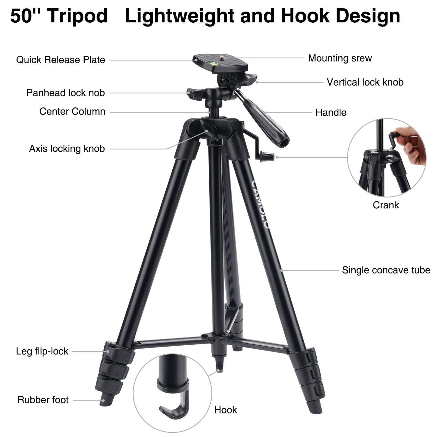 COMOLO Vlogging Kit3 Smartphone Vlog Camera Tripod with LED Light Microhone