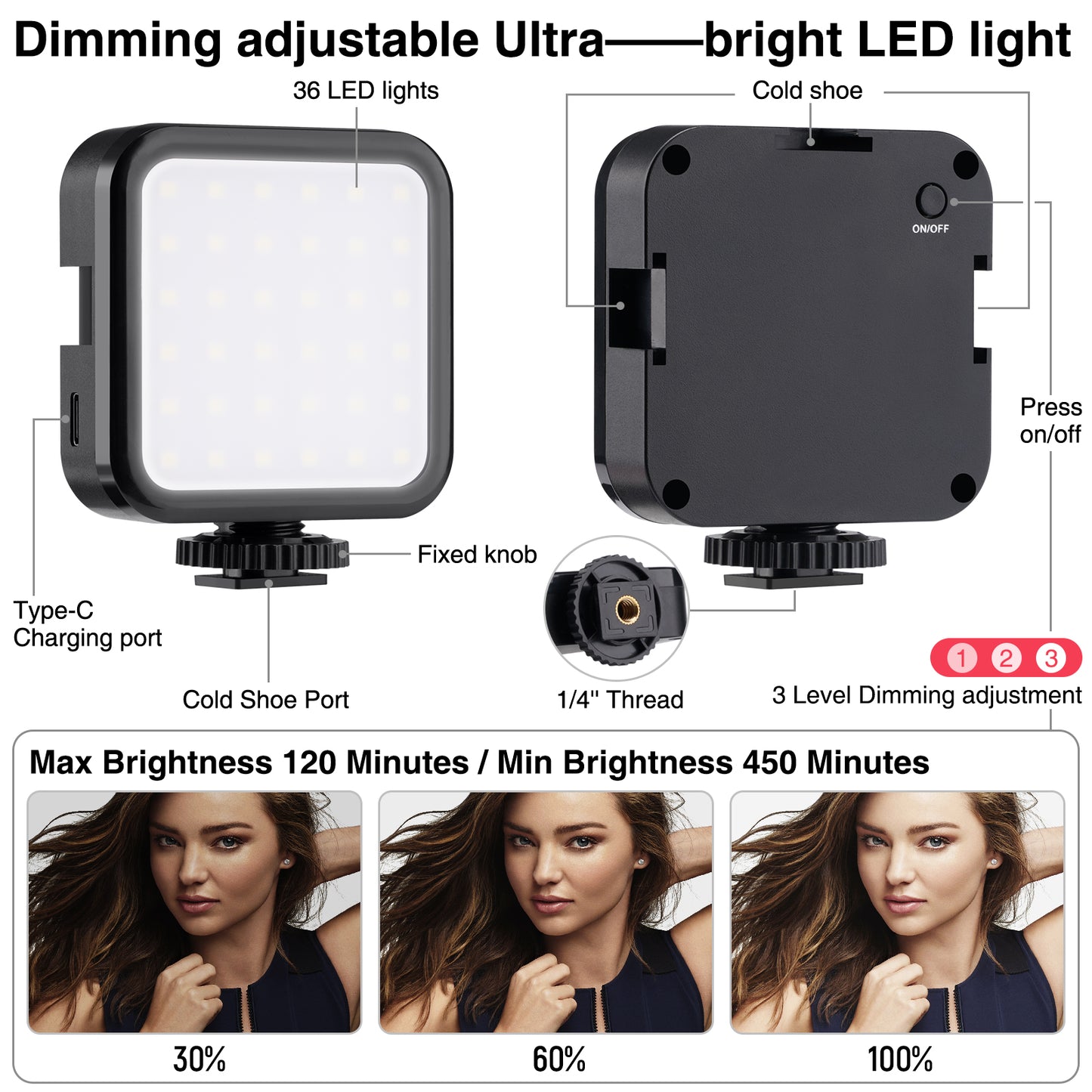 COMOLO Vlogging Kit3 Smartphone Vlog Camera Tripod with LED Light Microhone