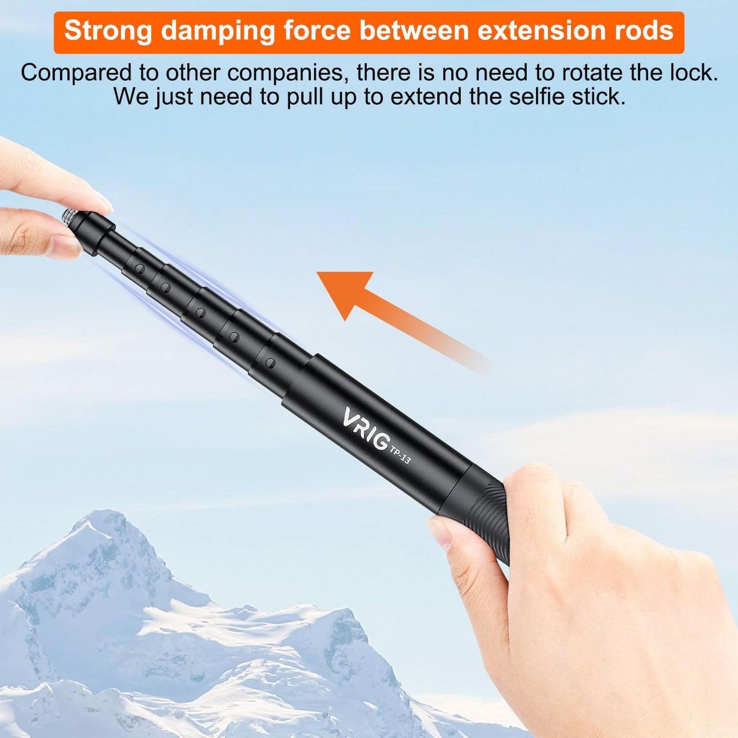 VRIG TP-13 Portable Action Camera 1.3m Selfie Stick Extendable