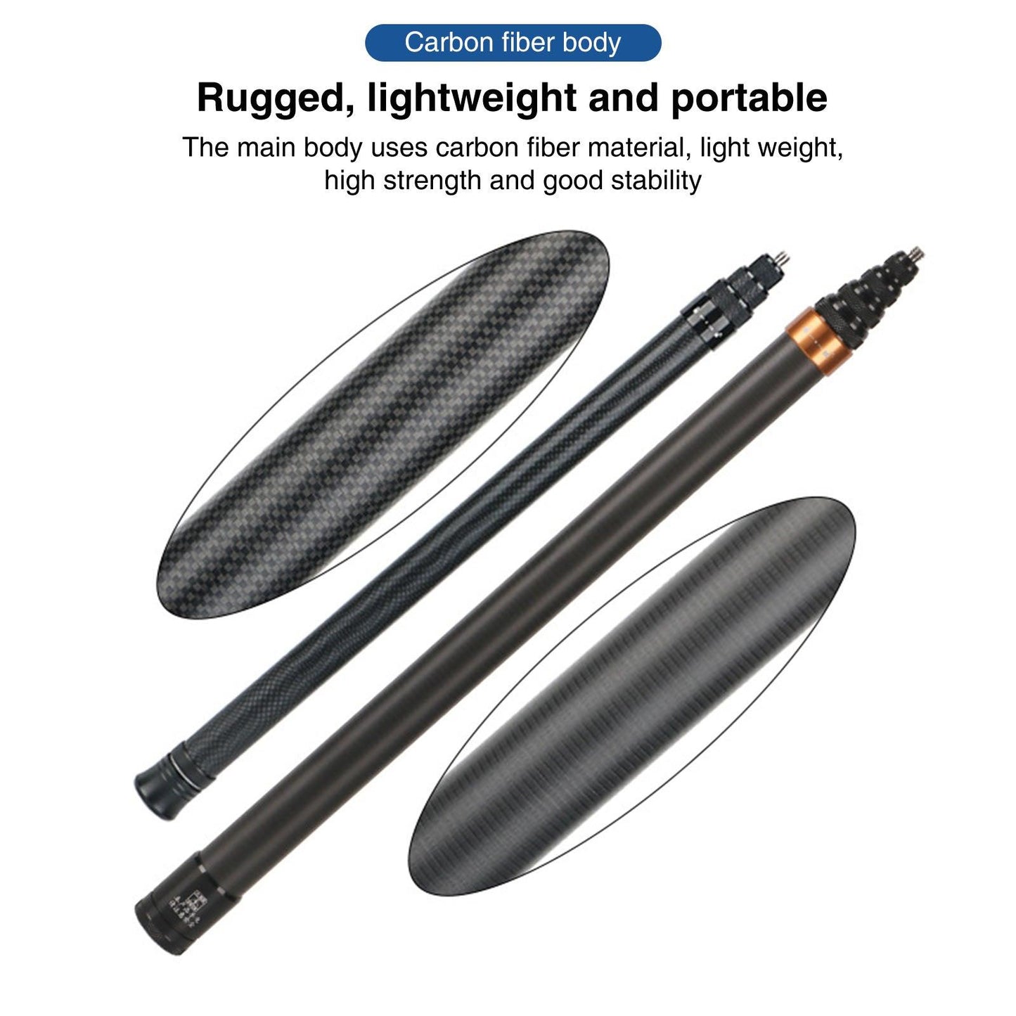 Carbon Fiber Nine Sections (290cm) For Insta360 Invisible Selfie Stick