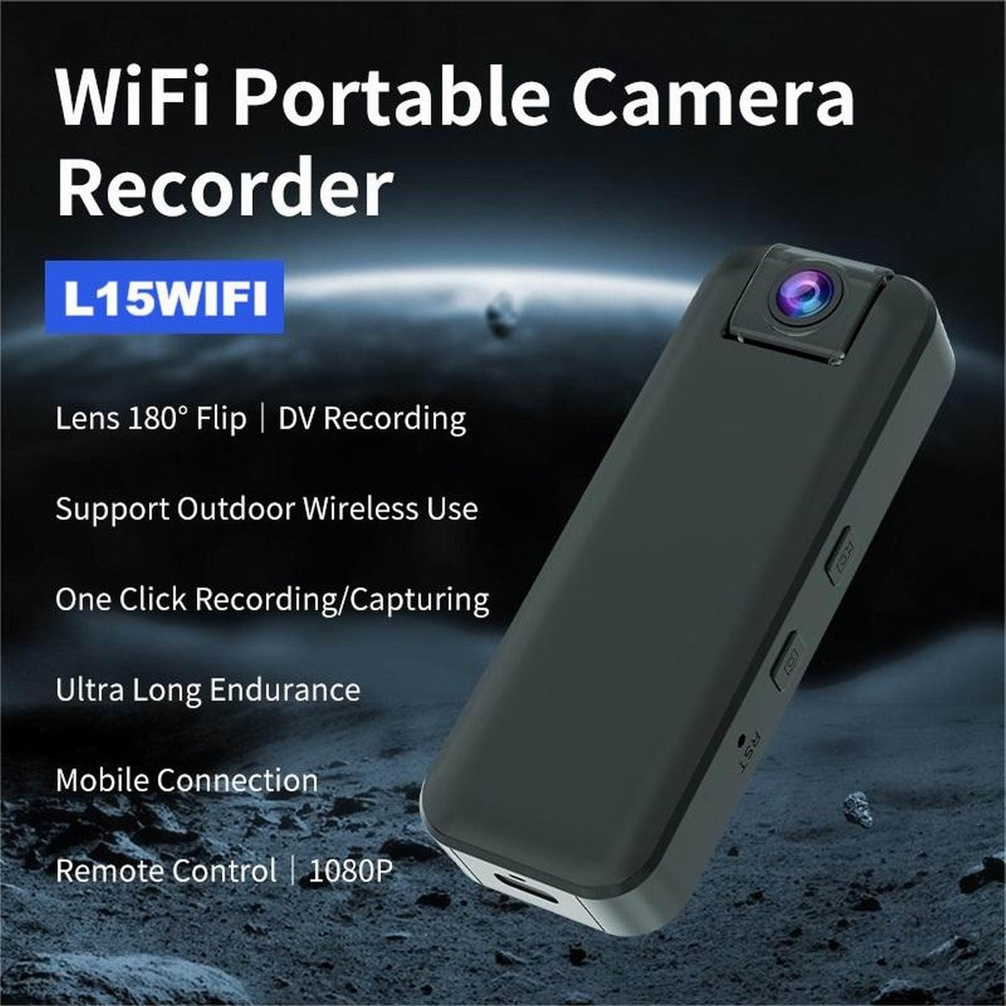 FLF-L15 Portable Recorder WIFI Version 4K Ultra HD Flip Lens Wireless 4G Card Camera