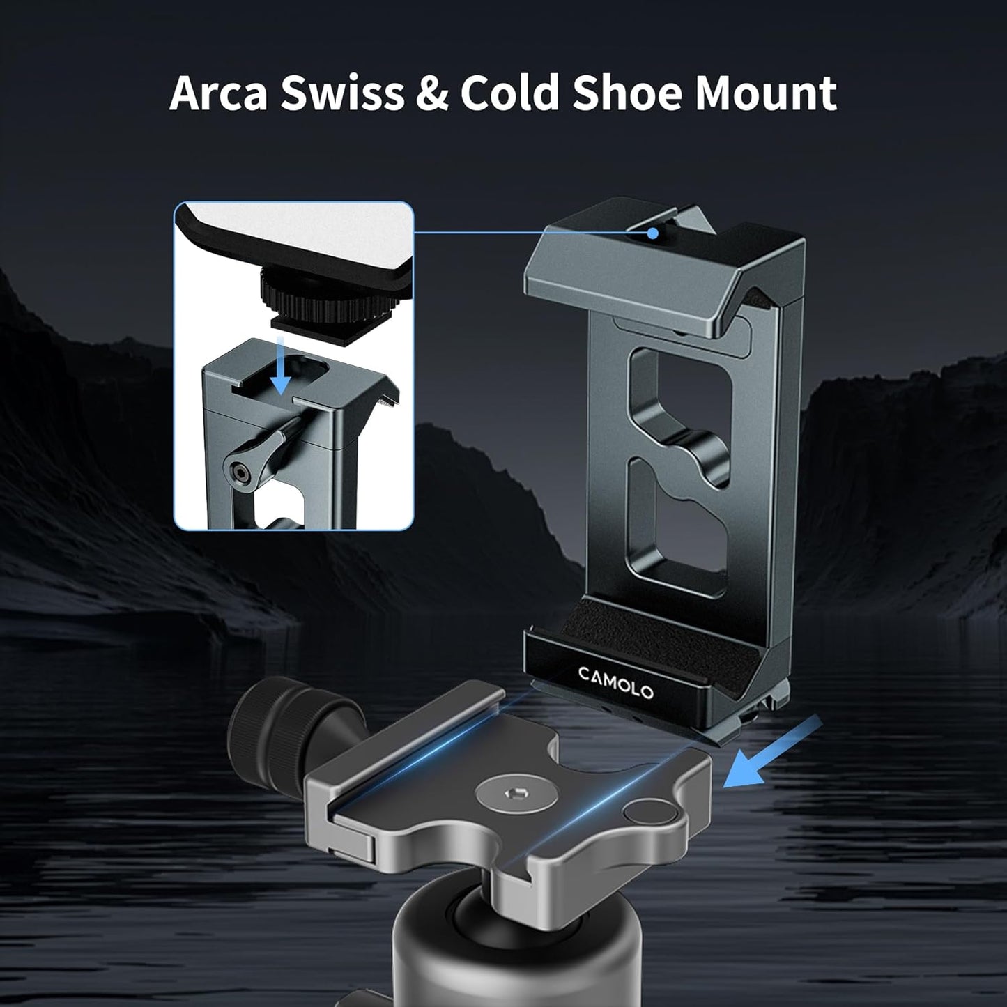 CT-03 Metal Phone Lockable Tripod Mount Arca Port