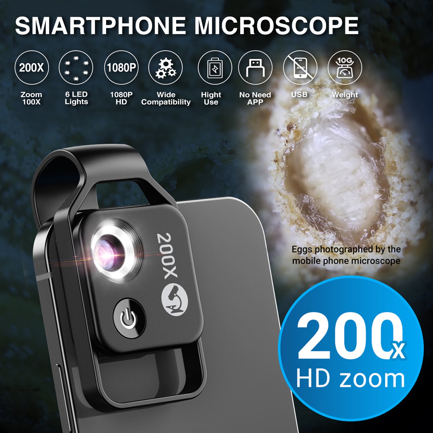 MS002 Mobile Phone 200X Microscope Magnifier