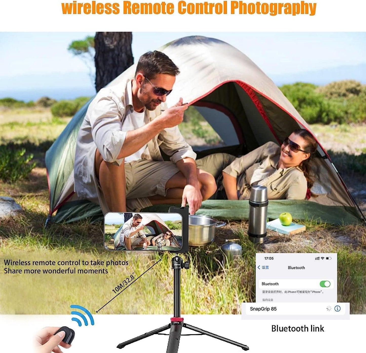 CAMOLA Smartphone Grip Magnetic Bracket with Wireless Remote Control for Shooting