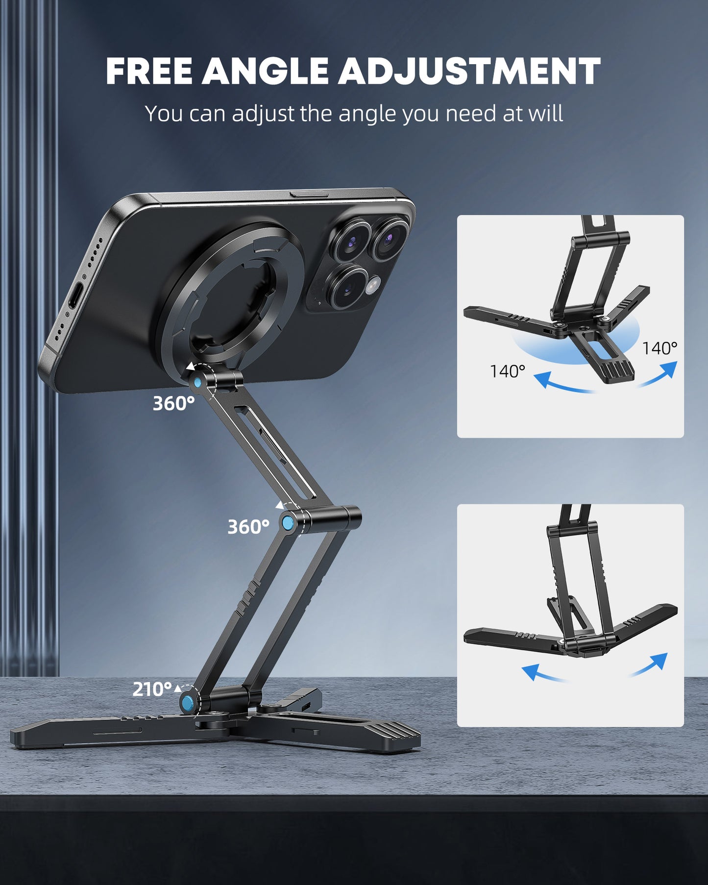 CAMOLO MG03 Pro Ultra-thin Magnetic Tri-fold Phone Holder
