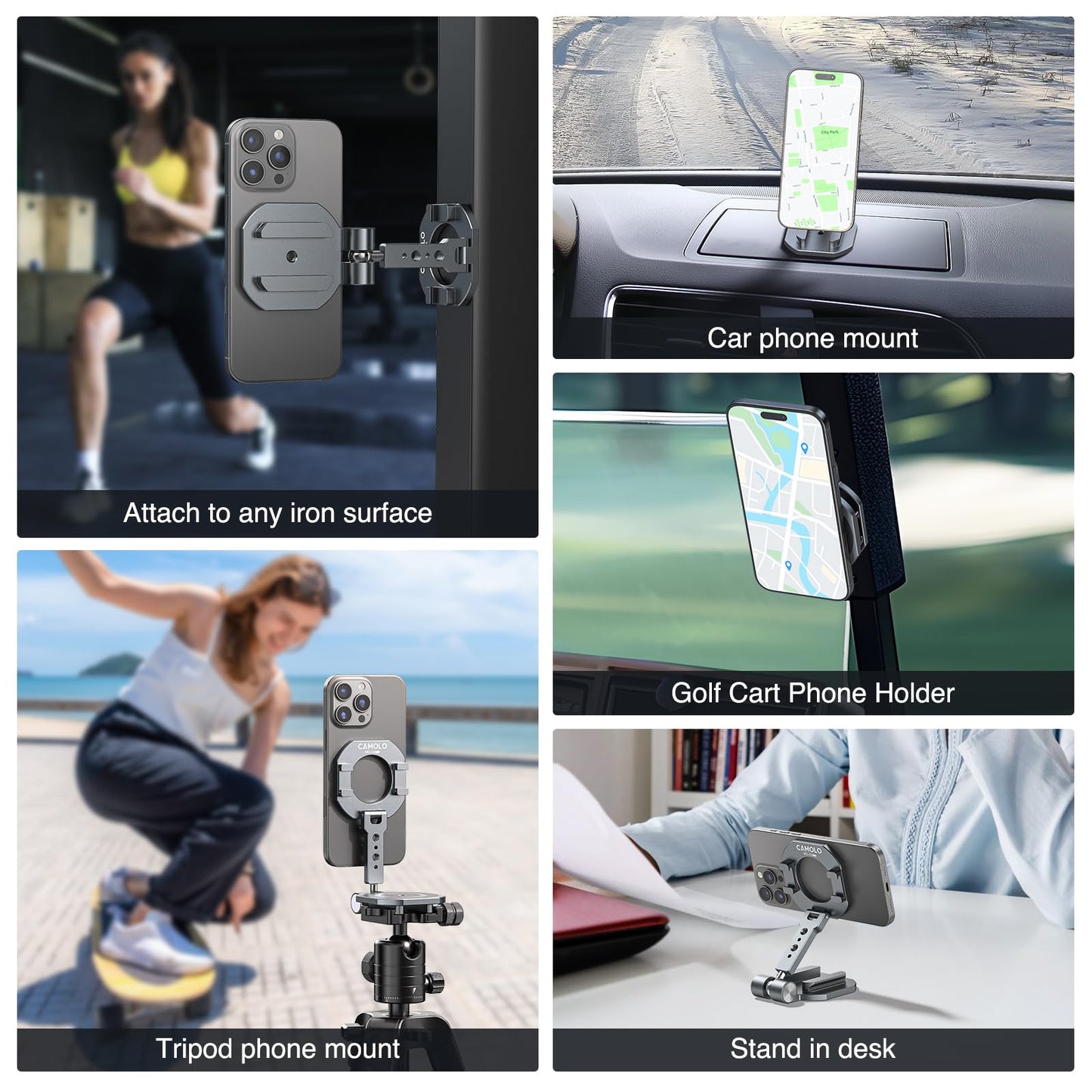 CAMOLO MG-02 Pro Double Sided Magnetic Ballhead Phone Holder