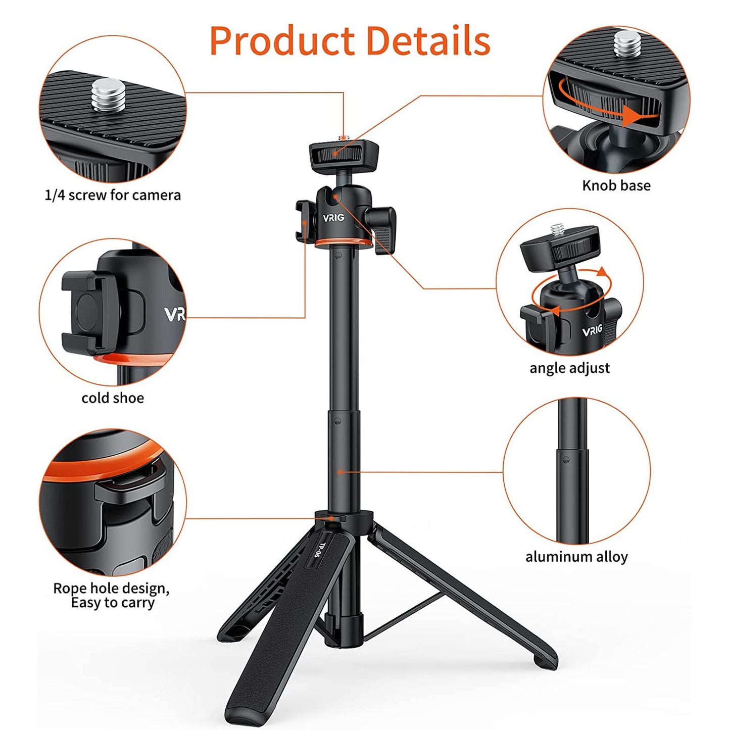 VRIG TP-08 Bracket For Gopro Action Camera Live Broadcast Tripod