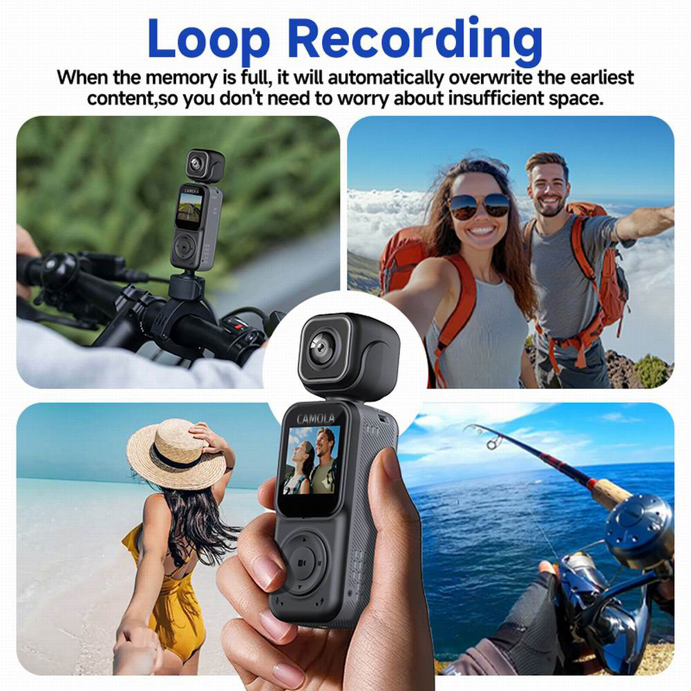 CAMOLA Portable Camera WIFI 4K Ultra HD Flip Lens Wireless Recorder