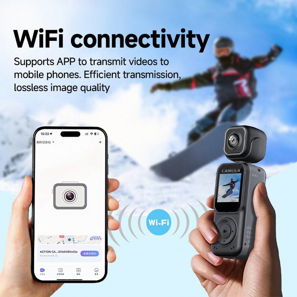 CAMOLA Portable Camera WIFI 4K Ultra HD Flip Lens Wireless Recorder