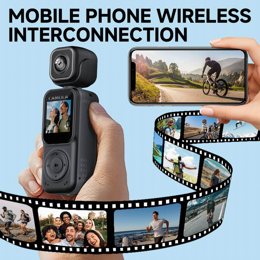 CAMOLA Portable Camera WIFI 4K Ultra HD Flip Lens Wireless Recorder
