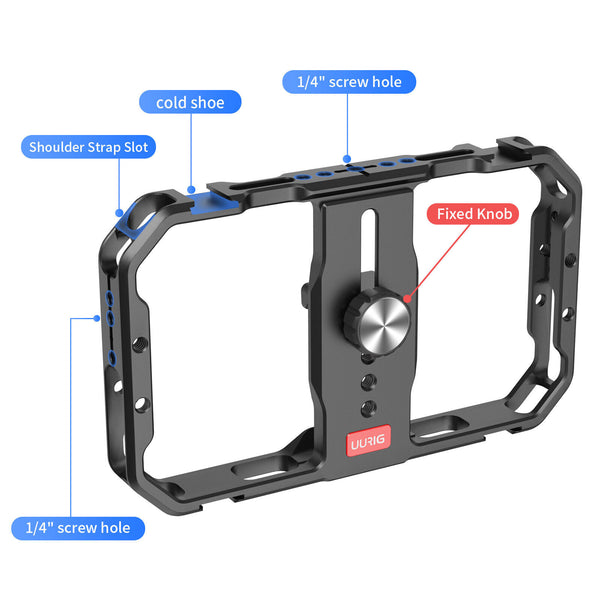 Cell Phone Stabilizer Rig Video Camera Cage Film For Recording with Handheld Kit