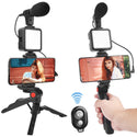 Smartphone Vlogging Set Video Kit With Tripod Microphone LED Light Phone Holder