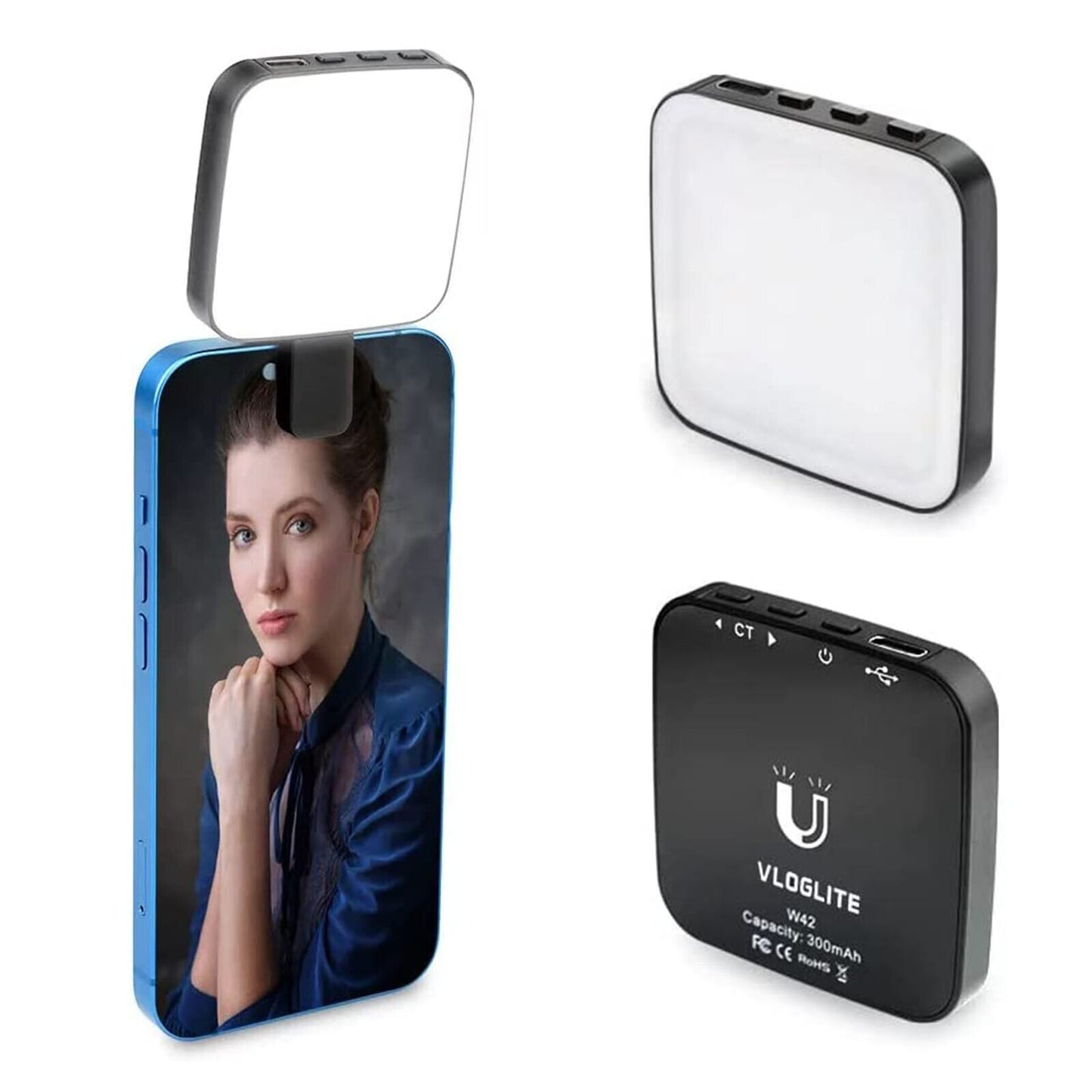 W42 Dual Color Magnetic Small Square Selfie Light