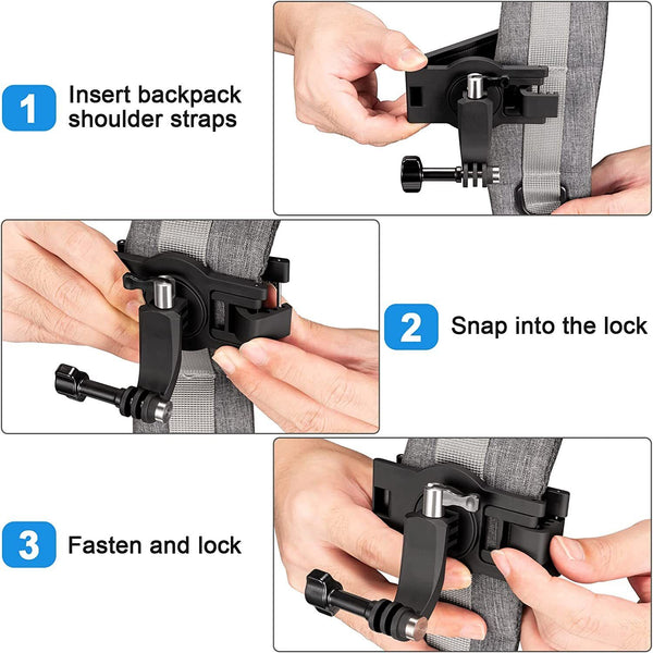 Backpack Shoulder Strap Mount Camera Clip Shoulder Mount for GoPro 11 10