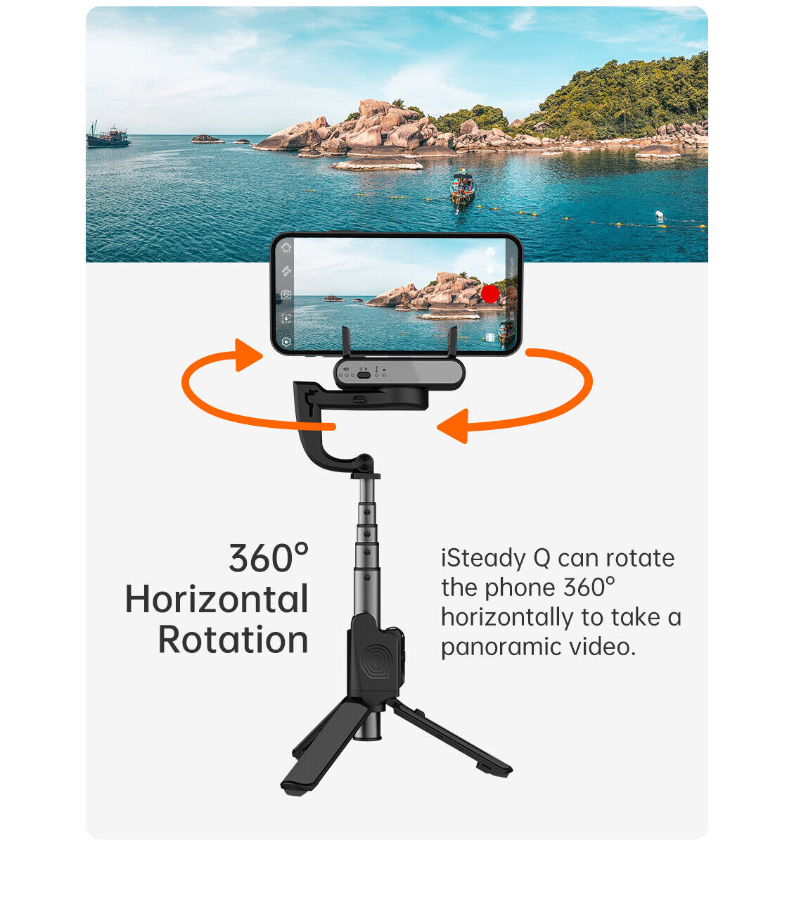 Hohem ISteady Q 360° Rotating Single-Axis Gimbal Stabilizer Selfie Stick Tripod