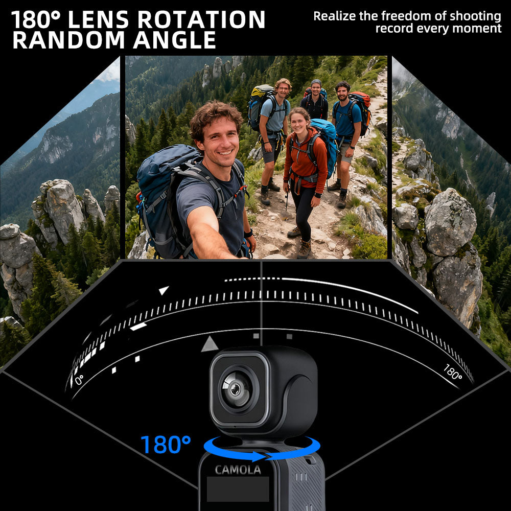 CAMOLA Portable Camera WIFI 4K Ultra HD Flip Lens Wireless Recorder