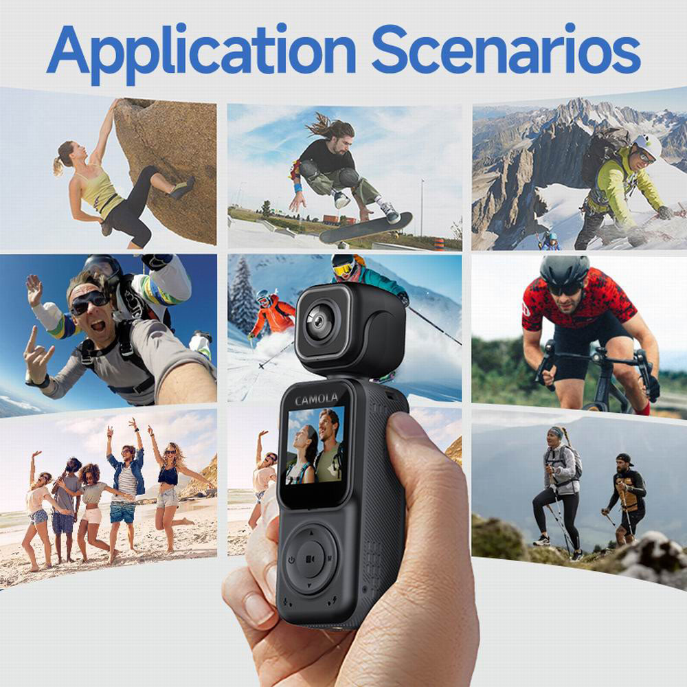 CAMOLA Portable Camera WIFI 4K Ultra HD Flip Lens Wireless Recorder