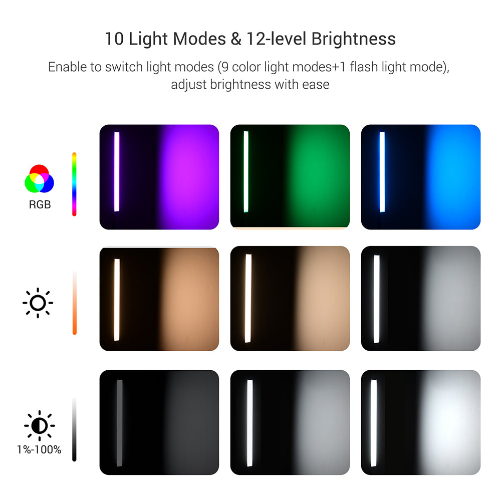 CAMOLA RGB Video light remote control stick light wand lightweight handheld light