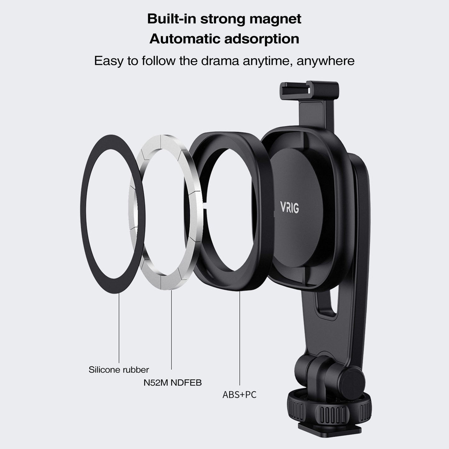 Vrig Magnetic iPhone Tripod Mount Compatible Adapter Tripod