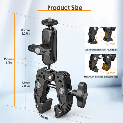 SC017 Power Clamp Ball Head Universal Arm Camera Mounts Clamps