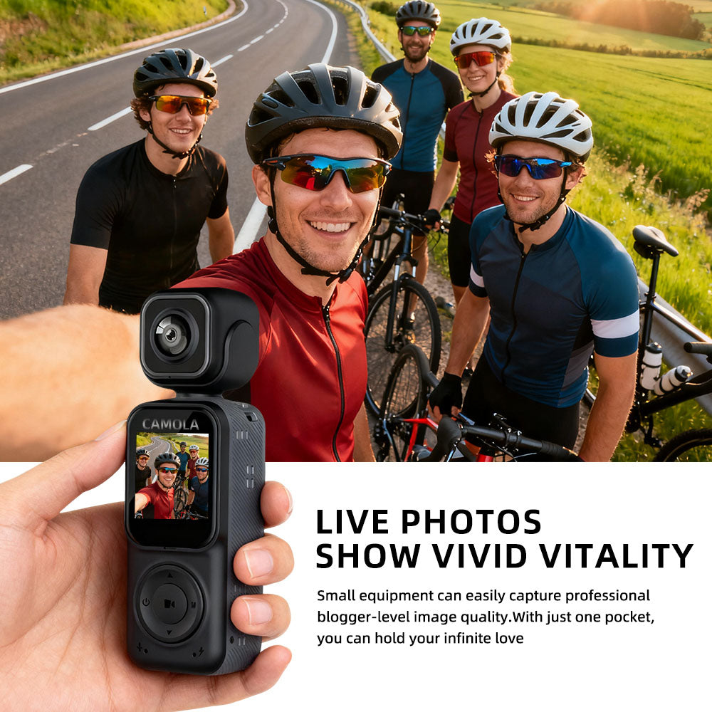 CAMOLA Portable Camera WIFI 4K Ultra HD Flip Lens Wireless Recorder