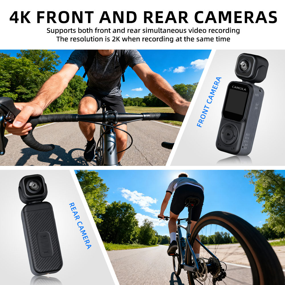 CAMOLA Portable Camera WIFI 4K Ultra HD Flip Lens Wireless Recorder