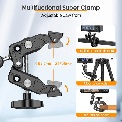 SC017 Power Clamp Ball Head Universal Arm Camera Mounts Clamps