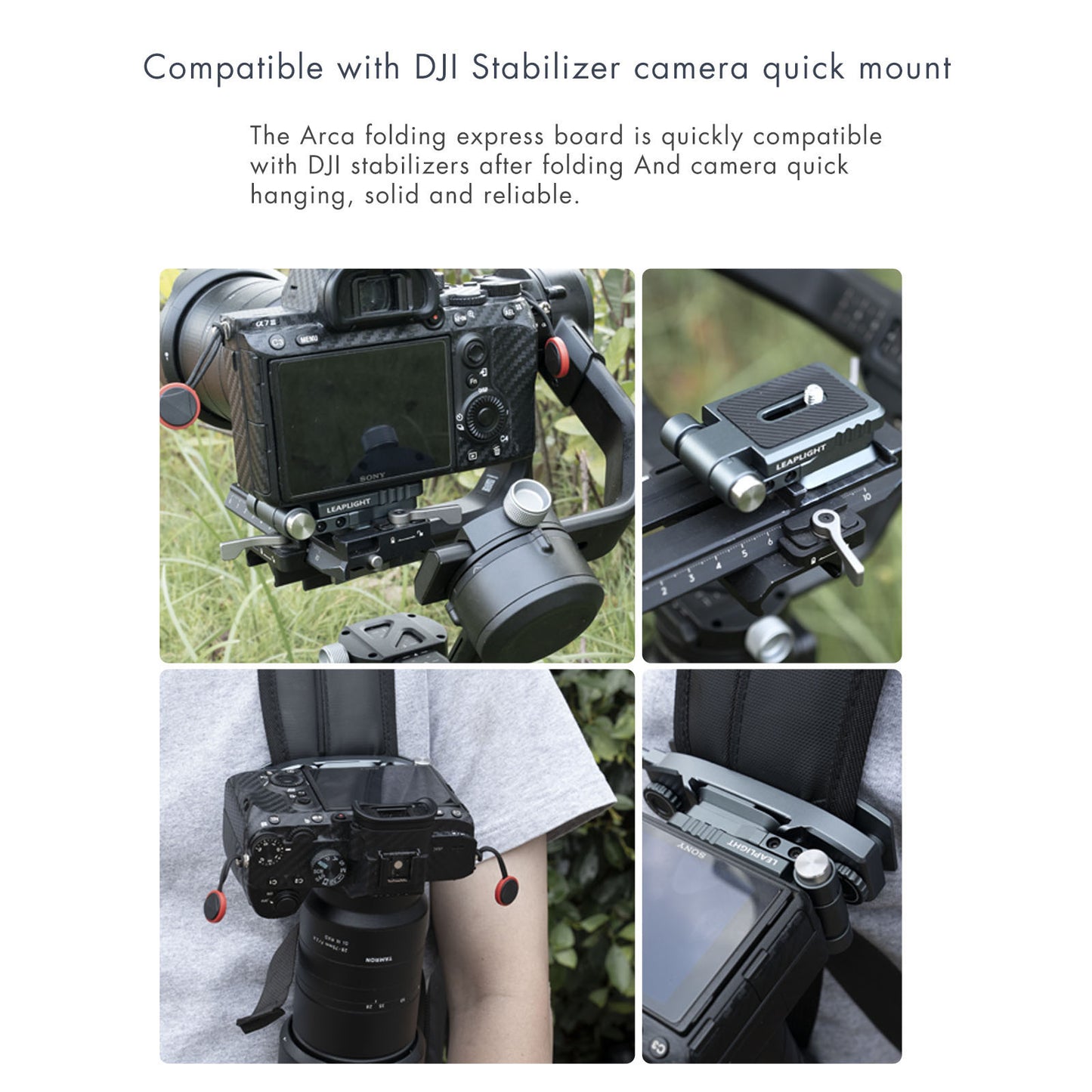 Camera L Bracket Plate Foldable Compact Portable with Arca Dovetail Compatible DJI Stabilizers