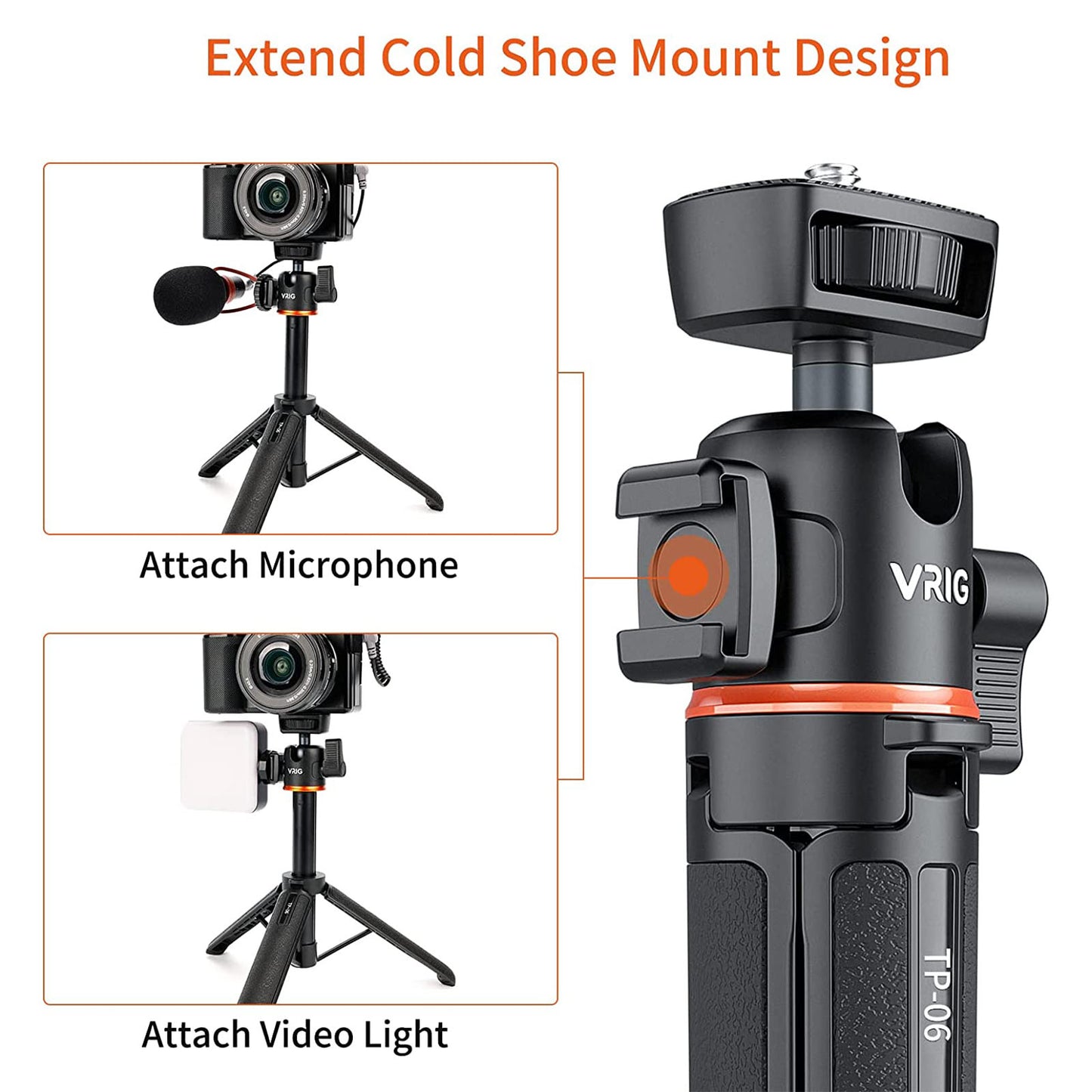 VRIG TP-08 Bracket For Gopro Action Camera Live Broadcast Tripod