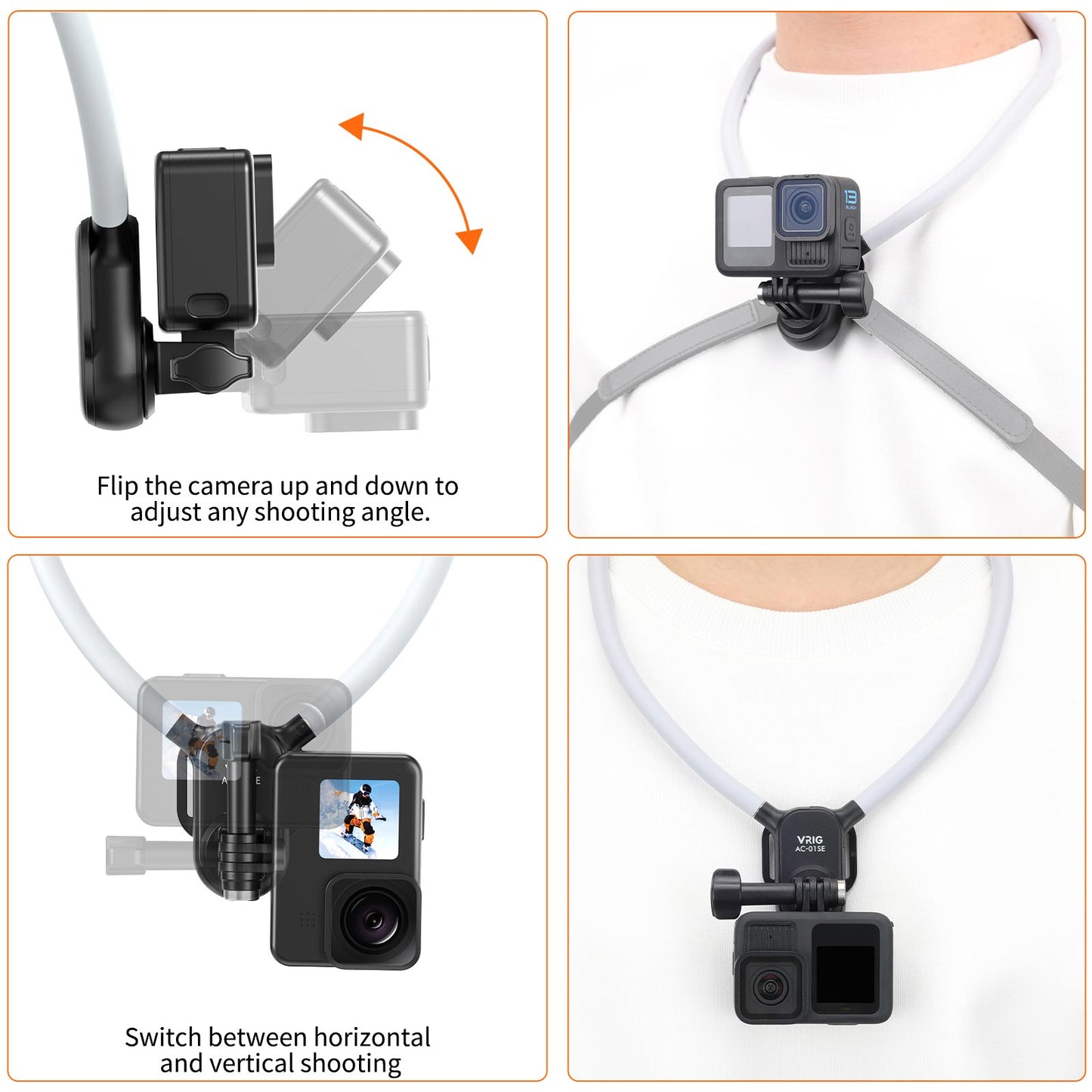 VRIG Neck Mount for GoPro Magnetic Necklace Holder Hand Free