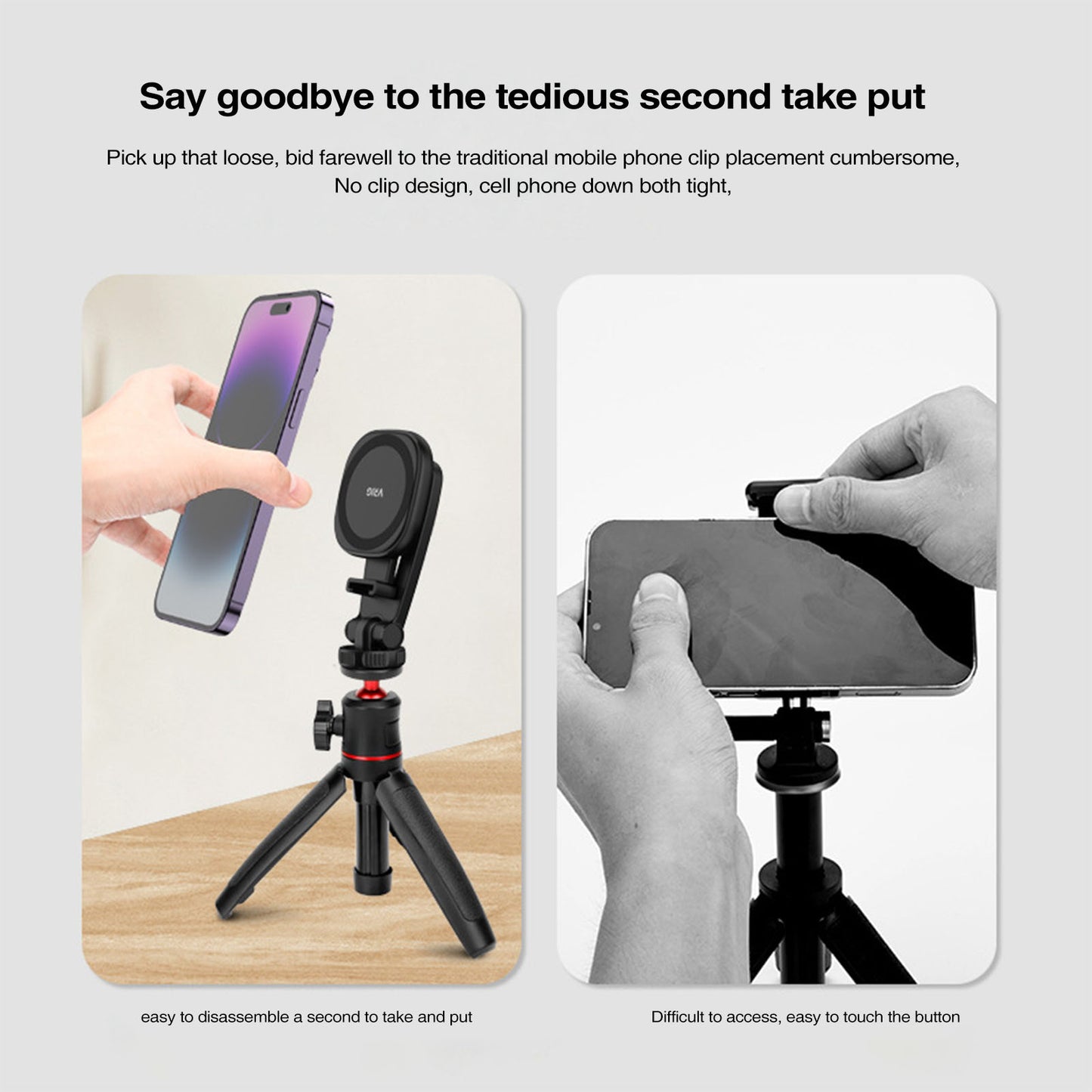 Vrig Magnetic iPhone Tripod Mount Compatible Adapter Tripod