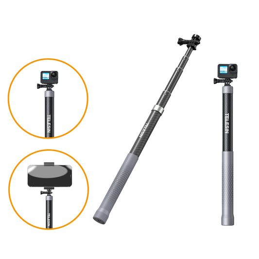 TELESIN 2nd Generation 1.2m Eccentric Tube Carbon Fiber Selfie Stick GP-MNP-002