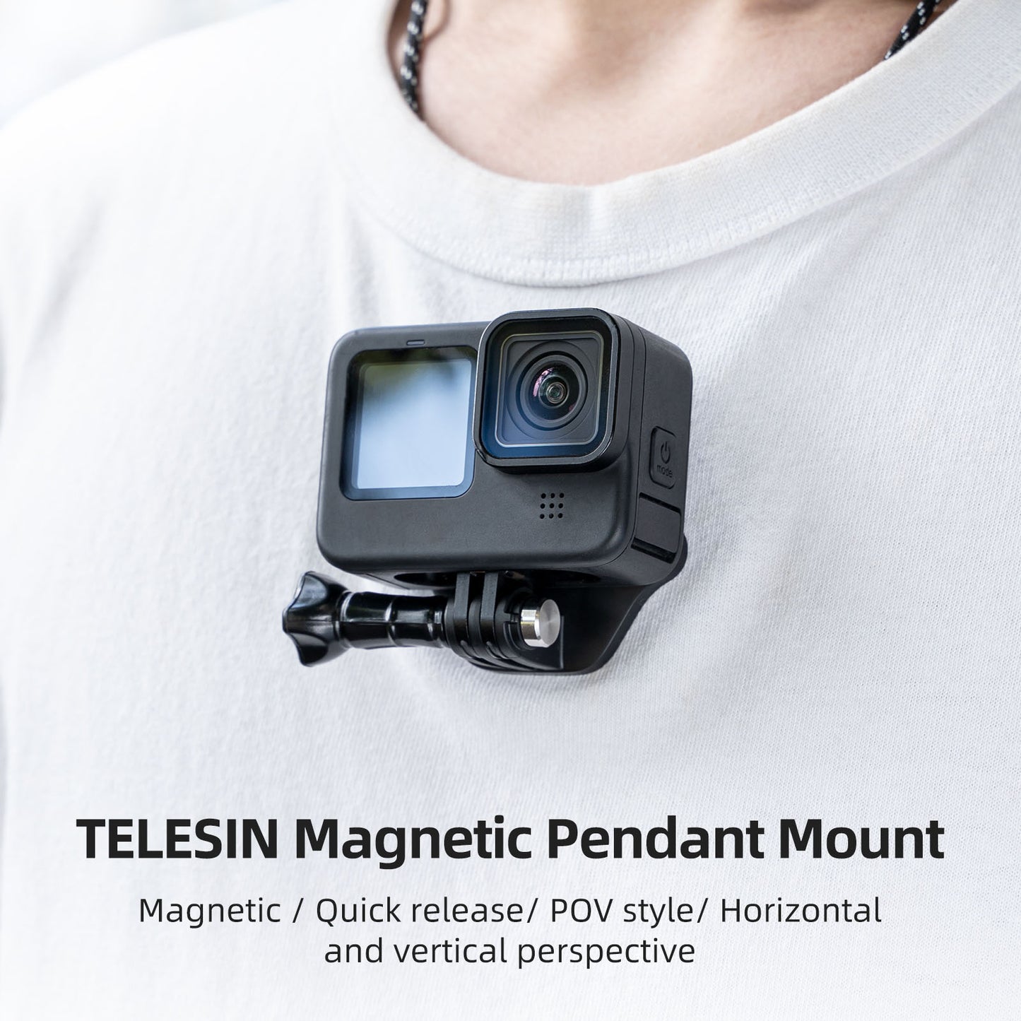 TE-MMK-002 TELESIN Magnetic Chest Mount with Neck Strap Selfie Stick