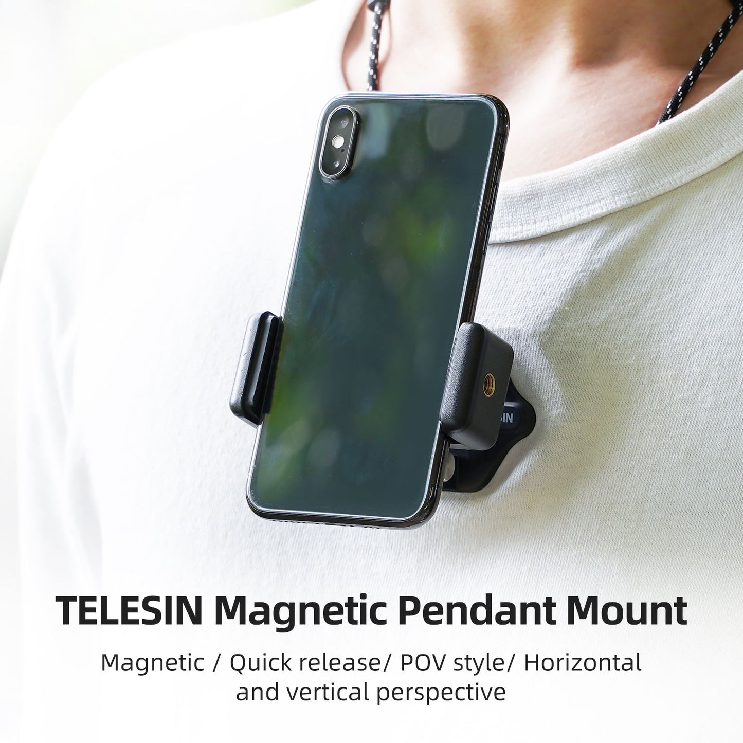 TE-MMK-002 TELESIN Magnetic Chest Mount with Neck Strap Selfie Stick